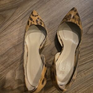 J. Crew D'Orsay Leopard Print Heels